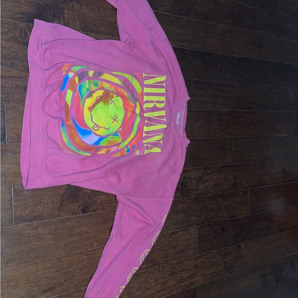 NIRVANA Pink Smiley Sweatshirt